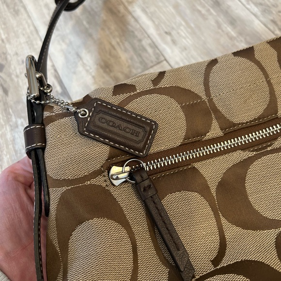 COACH Signature C Monogram Crossbody Brown & Tan Shoulder Bag - Picture 5 of 13